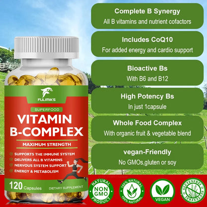Organic Multivitamin B Capsule Anti-oxidation Skin Repair liver Health&Energy Care VB Complex Vitamins Daily Supplement