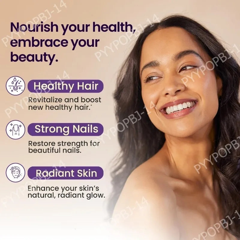 Biotin Collagen Gummies with NAD+ Resveratrol Vitamin D3 K2 Zinc Daily Beauty Wellness Supplement 60 Count Berry Flavor