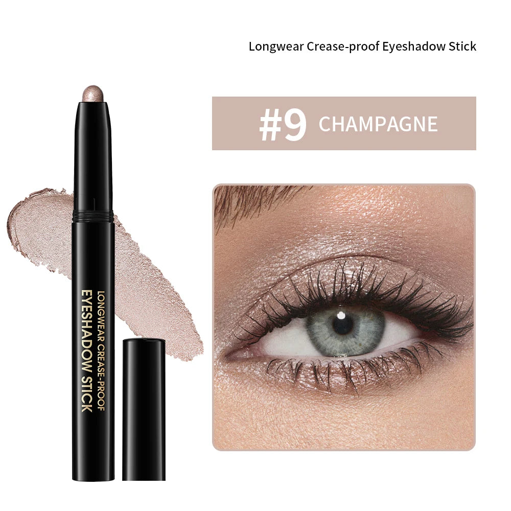 Eyeshadow Stick Highlighter Brightening Pen with Pearly Glitter & Matte Finish Shadow Eyeshadow Pencil Crayon Eyeliner Cosmetic