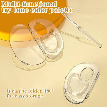 2pcs/set Transparent Makeup Color Palette Foldable Acrylic Liquid Foundation Tray Portable Cosmetic Mixing Scraper Beauty Tools
