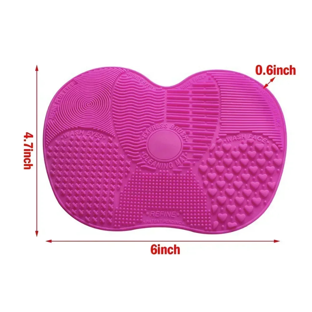 1/2/3Pcs Brush Cleaner Scrubbe Board Cosmetic Makeup Brush Washing Silicone Gel Cleaning Mat Foundation Makeup Brush Cleaner Pad