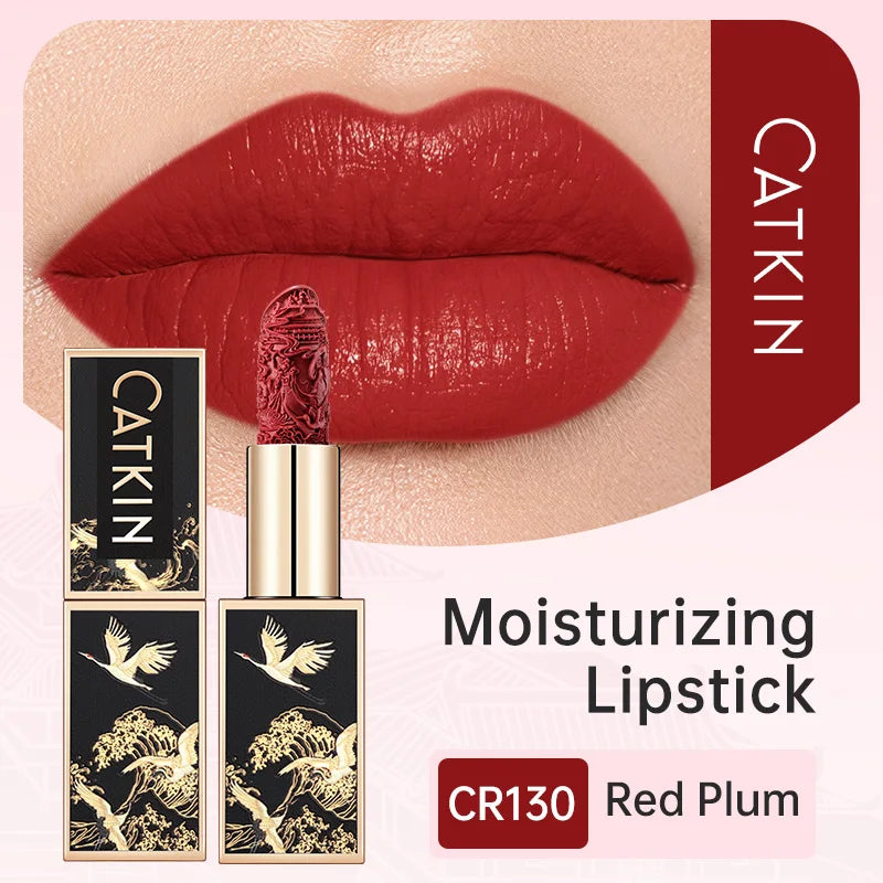 CATKIN Christmas Limited New Year's Lipstick for Lips CATKIN Moisturizing with Golden Glosses, Tone CP170 Crimson Pink, 3.6 G