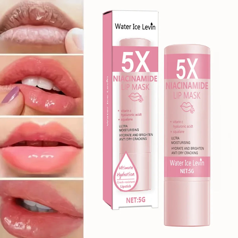 Niacinamide Lip Mask 5g with Vitamin C & Hyaluronic Acid - Ultra Moisturizing Hydrating Brightening Lip Balm, Anti Dry Cracking