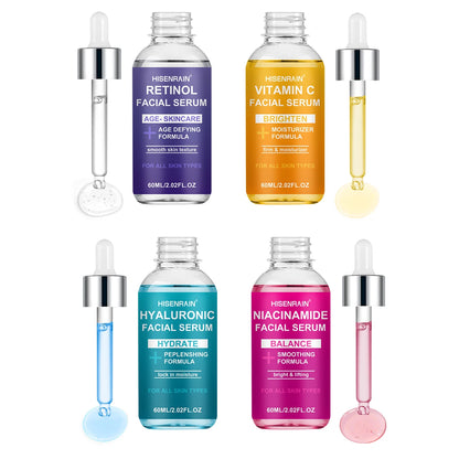 HISENRAIN Luxury Moisturizing Essence 4-Piece Set - Premium Skincare Gift for Holiday Seasons, Radiant & Hydrated Skin.