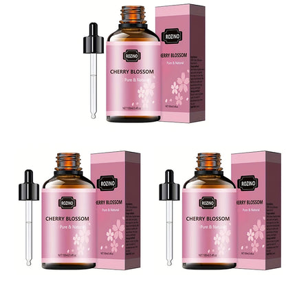 1Pcs/2Pcs/3Pcs Sakura Essential Oil: Pure Plant Essential Oil for Massage, Showering, Skin Care, Face, Body, Nails, Hair, and Eyelash Care