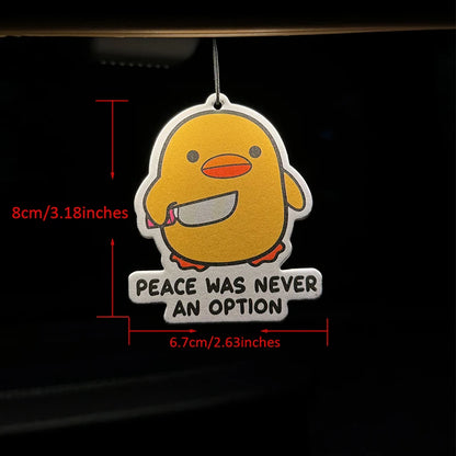 Peace Is Never a Choice, Cute Chick Design Hilton (Hotel Scent) Neutral Car Perfume and Non-Toxic Air Freshener |   Natural Essential Oils and Aromatherapy Scent Tablets (Noroili/Grapefruit/Cedar) |   Hanging Type and Dual-Pu