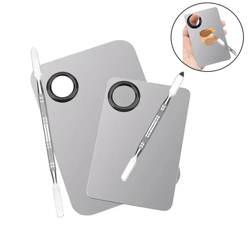 PaletteMixing Lipstick Eye Foundation Makeup Mixer Palette with Spatula Shadow Stainless Steel Mixing Stick Beauty Tools