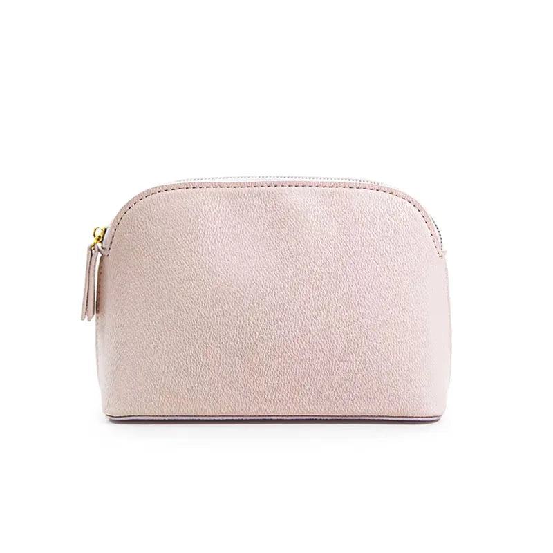 Customized Letters PU Leather Cosmetic Storage Bag Classic Simple Atmosphere Solid Color Make Up Bag Advanced Zipper Wash Bag