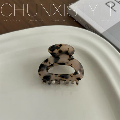 3.5CM Elegant France Acetate Leopard Hair Claw Small Size Sweet Style Hair Clip Shark Clip Women Hair Accessories Headwear