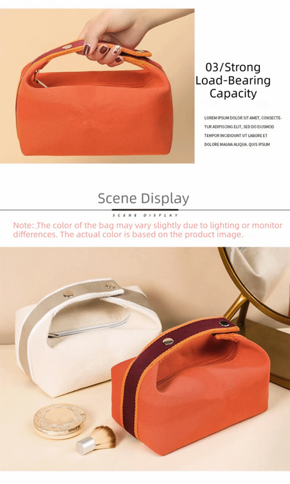 Trendy Large Capacity Cosmetic Storage Bag Portable Handheld Makeup Pouch Canvas Travel Storage Bag Cosmetic Storage