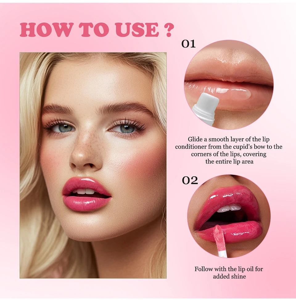 Lip Gloss Duo Combo with Keychain Long Lasting Nourish Plumper Lip Cosmetics Christmas Gift