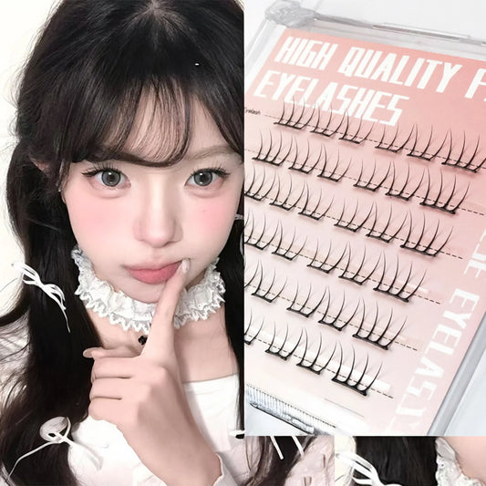 Korean Women's Group Wispy False Eyelashes Cute Cat Paw Eyelash Extension Natural Make Up Large Capacity Idol Manga Lash Cluster
