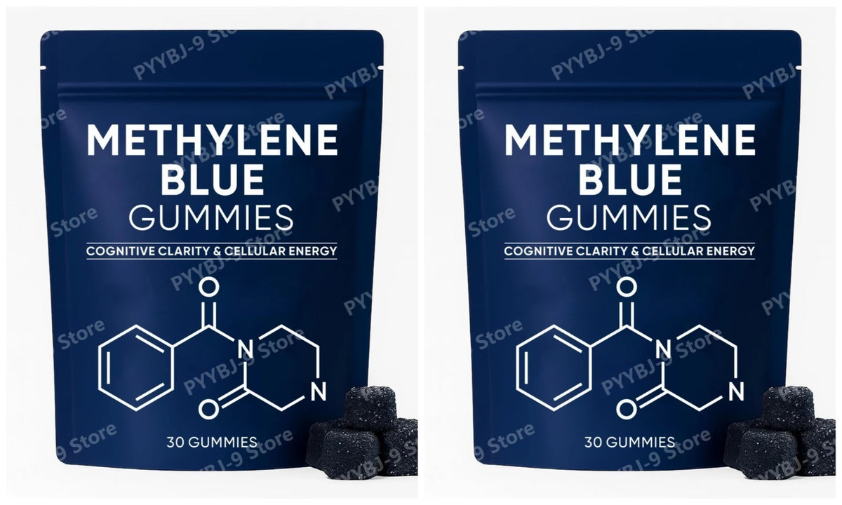 Methylene Blue Gummies with PQQ NAC Vitamin B2 & B3, Supports Cognitive Clarity & Cellular Energy Brain Nutrient for Adults 30Ct