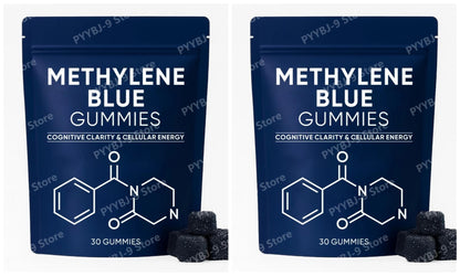 Methylene Blue Gummies with PQQ NAC Vitamin B2 & B3, Supports Cognitive Clarity & Cellular Energy Brain Nutrient for Adults 30Ct