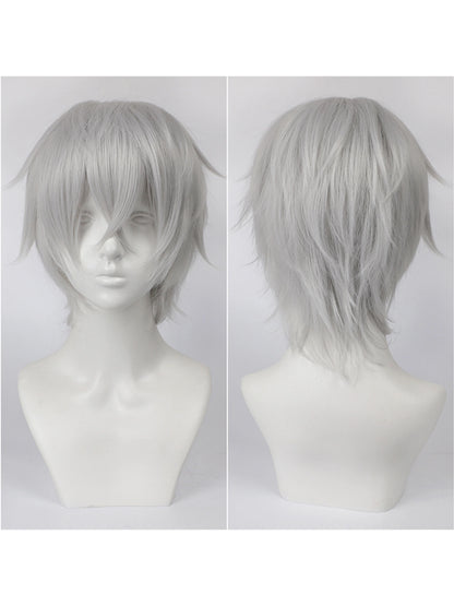 Short Wavy Bob Synthetic Wig with Air Bangs Heat Resistance Shoulder Length Curled 14inch Wigs for Daily Use Cosplay for Women