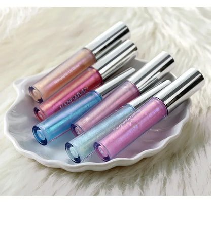6 Colors Glitter Liquid Lip Gloss Tint Laser Holographic Lipstick Mermaid Glitter Lip Gloss Not Fading Lasting Lip Tint Cosmetic