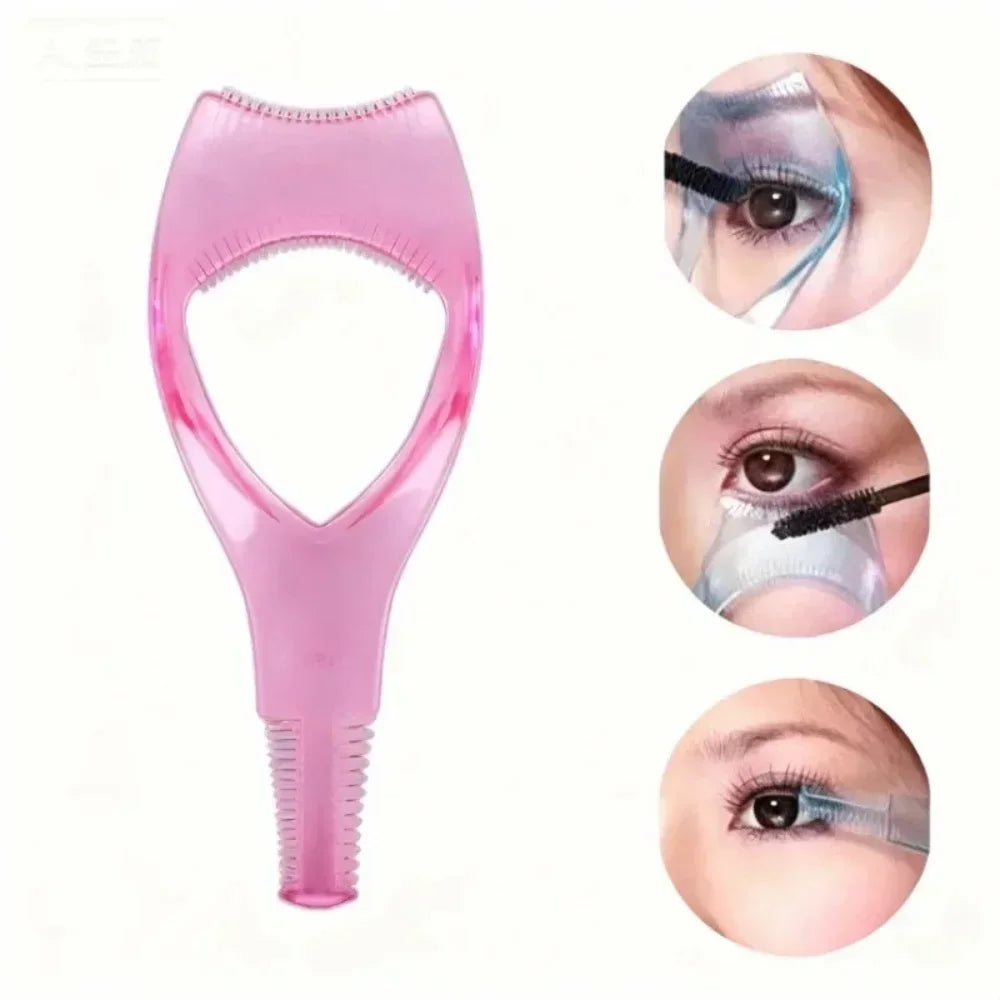 3 in 1 Portable Eyelash Makeup Tool Lash Curler Anti Smudge Mascara Shield Guard Eyeliner Holder Eye Beauty Cosmetic Accessory