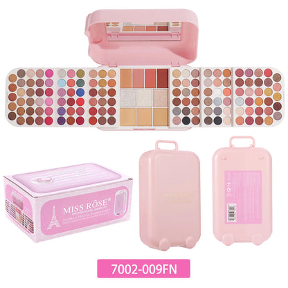 Professional Portable Travel Makeup Set for Women, All‑in‑One Integrated Makeup Palette with Built‑in Mirror for Touch‑Ups, Makeup Gift Set, Perfect Present for Girls on Valentine’s Day, Christmas & Halloween
