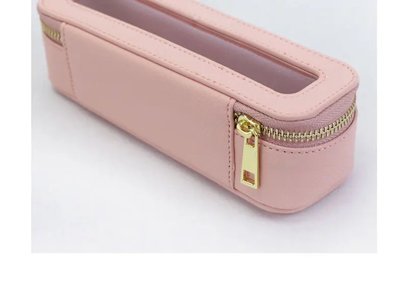 Custom Genuine Leather Travel Cosmetic Bag Set Colorful Classic Saffiano Portable Travel Clear PVC Cosmetic Bag TPU Wash Bag