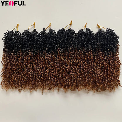 1-6 Packs Yanky Twist Crochet Hair 12"Pre-twisted Natural Black Kinky Mini Spring Twist Small Curly Senegalese Twist Hair Braids