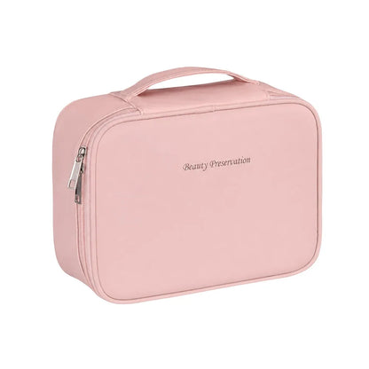Luxury Double Layer Cosmetic Bag Zippered Waterproof Makeup Bag Large Capacity Cosmetics Organizer