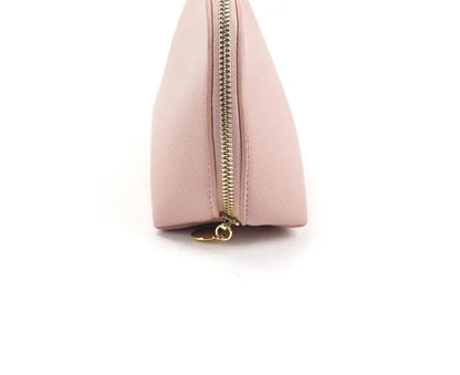 Customized Letters PU Leather Cosmetic Storage Bag Classic Simple Atmosphere Solid Color Make Up Bag Advanced Zipper Wash Bag