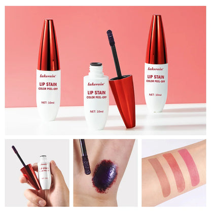Peel Off Lip Stain Tattoo Tint Long Lasting Waterproof Smudge Transfer Proof Rich Pigment Natural Vivid Lip Color Lightweight Daily Lip Makeup Cosmetic