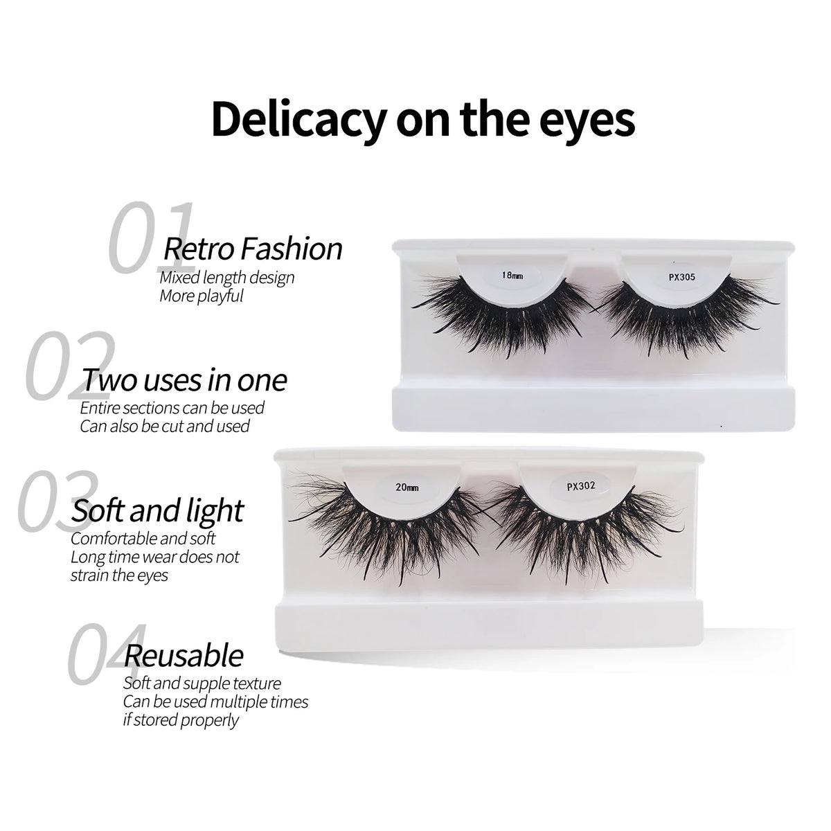 RED SIREN Full & Wispy Volume Mink Eyelashes Private Labels High Quality Eyelash Extension Effect Strip Lashes Mink Fluffy