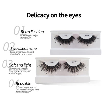 RED SIREN Full & Wispy Volume Mink Eyelashes Private Labels High Quality Eyelash Extension Effect Strip Lashes Mink Fluffy