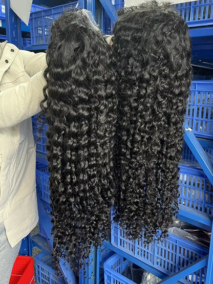 38Inch Deep Wave Frontal Wig Transparent 13x4 13x6 HD Lace Frontal Human Hair Wigs Curly Human Hair Lace Frontal Wigs For Women