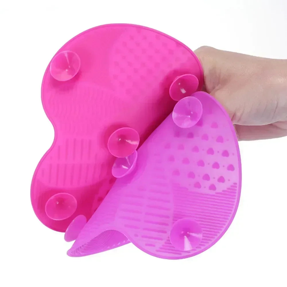 1/2/3Pcs Brush Cleaner Scrubbe Board Cosmetic Makeup Brush Washing Silicone Gel Cleaning Mat Foundation Makeup Brush Cleaner Pad