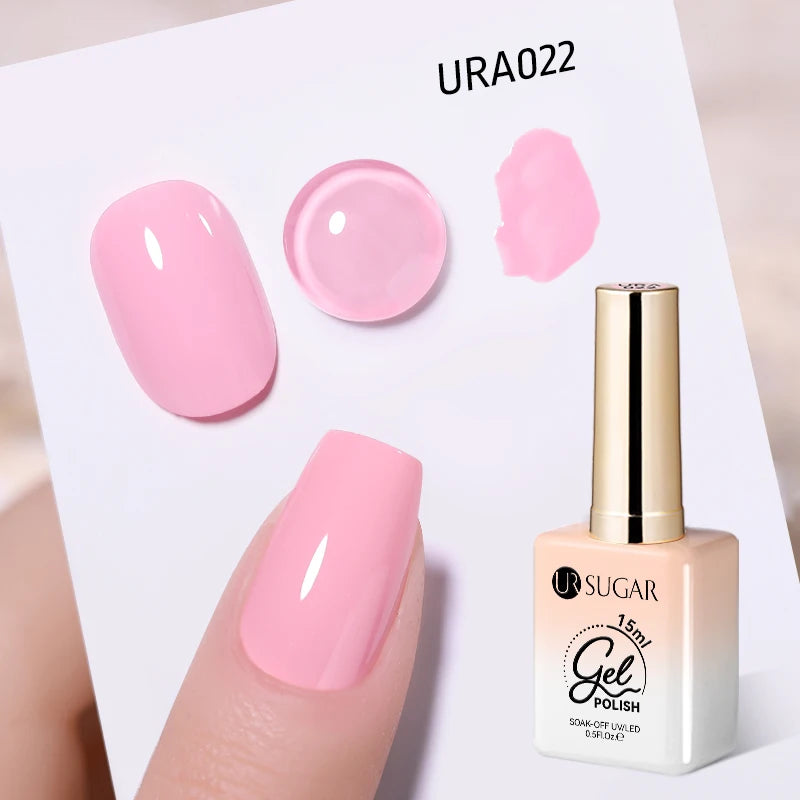 UR SUGAR 15ml Gel Nail Polish Neon Blue Red Green Pastal Nude UV/LED Soak Off No Wipe Nail Gel Polish Suitable For Summer Autumn