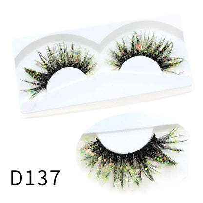 1 Pair Halloween Style Dreamy Sequins Glitter False Eyelashes Whole Strip Fluffy DIY Lashes Cosplay Stage Eye Makeup