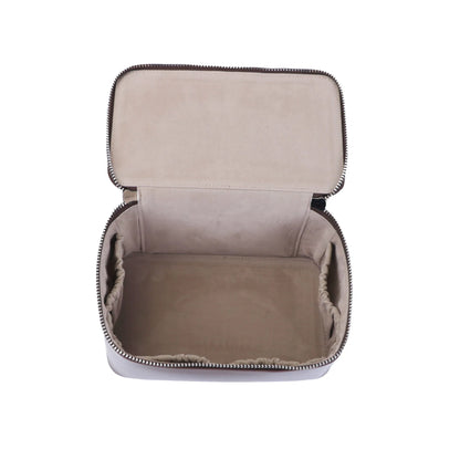 Ladies Saffiano Split Leather Travel Toiletry Case Bag Portable Hanging Makeup Organizer Box Dopp Kit Cosmetic Bag For Women
