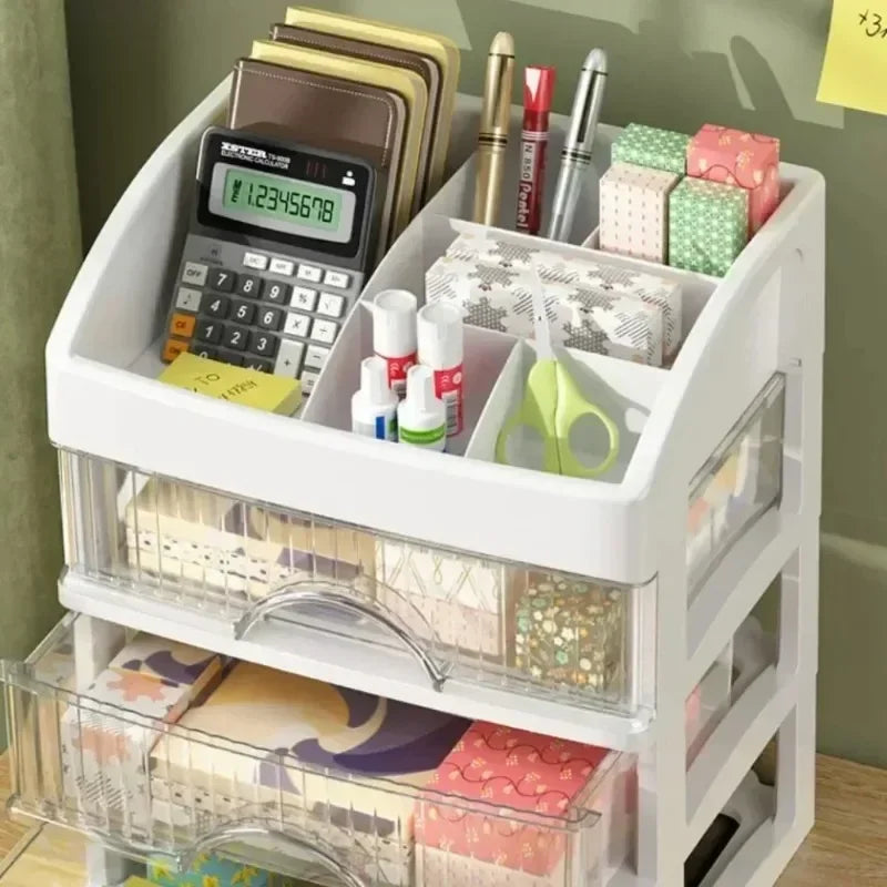 5 Layer Makeup Storage Box Drawer Style Cosmetics Organizer for Dressing Table Office Desk Transparent Cabinet Multi-Purpose