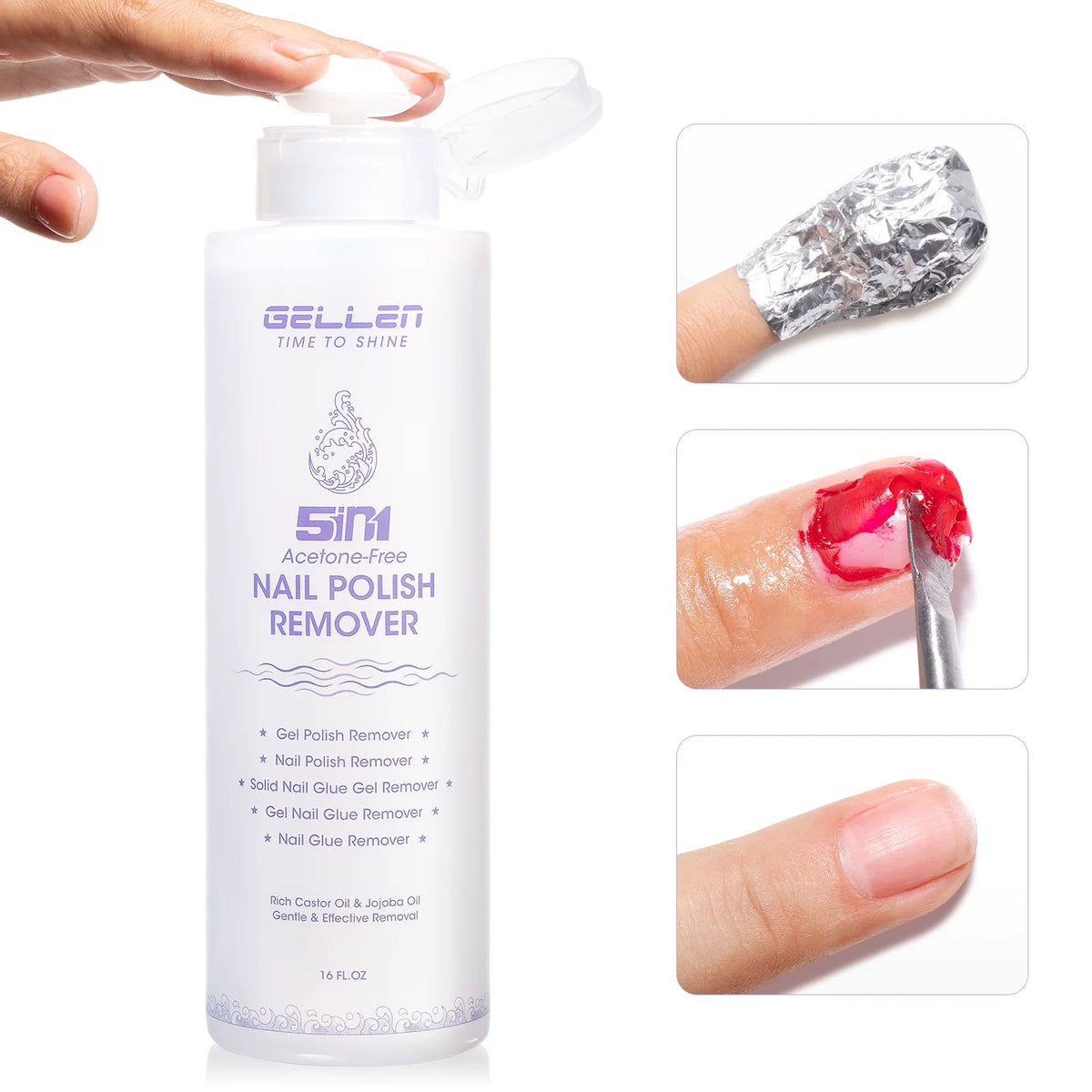 GELLEN 80ML Gel Nail Glue Remover Pro Press on Nails Fake Tips Non Acetone Gentle Odorless Removal False Acrylic Manicure DIY