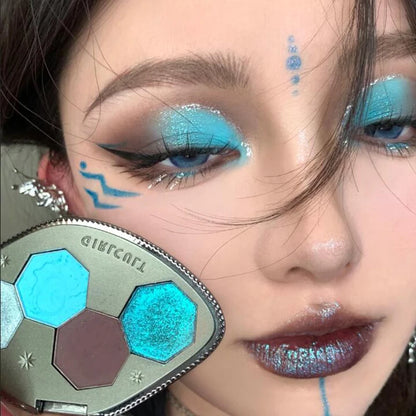 Girlcults Makeup Pressed Glitter Eyeshadow Palette Shimmer Matte Chameleon 4 Color Long Lasting Eye Shadow Cosmetics Full Set