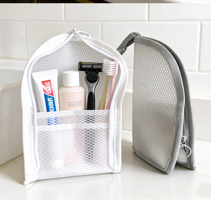 Standing Mesh Toiletry Bag Portable EVA Travel Foldable Toothbrush Cosmetic Organizer Women Bathroom Storage Pouch Сумка