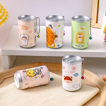 Canned Wet Wipes Portable Children Barreled Cans 30 Sheets Cleaning Cloths Creative Cartoon Chain Cute Small Bell