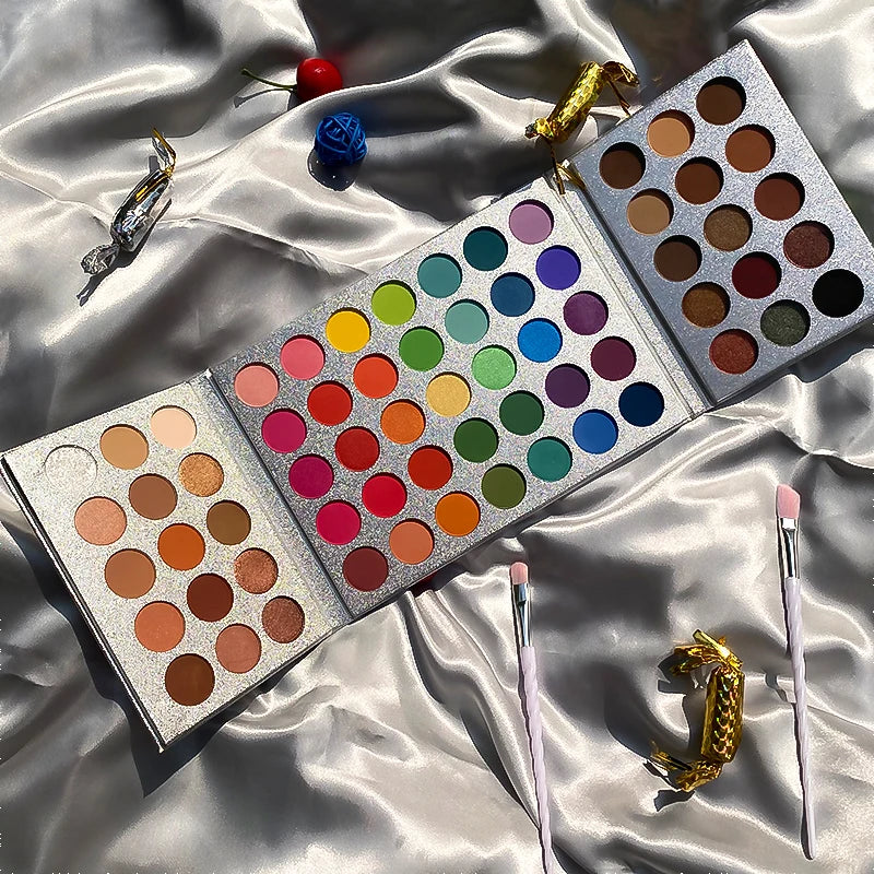 65-Color Eyeshadow Palette Makeup-High Pigmented Eye make up Tool Matte Glitter Finishes for Festival Christmas Cosmetics makeup
