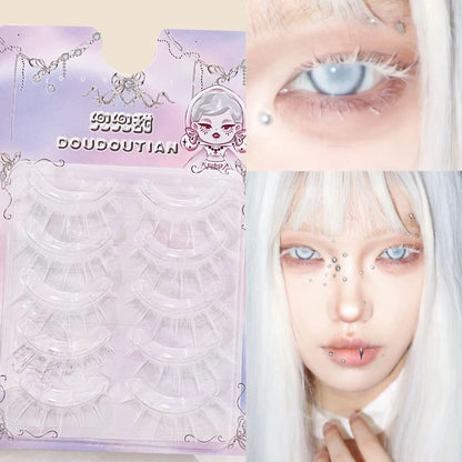 White lashes full strips Natural manga False Eyelashes DIY Wispy Strip lash For Women Halloween Christmas Party makeups