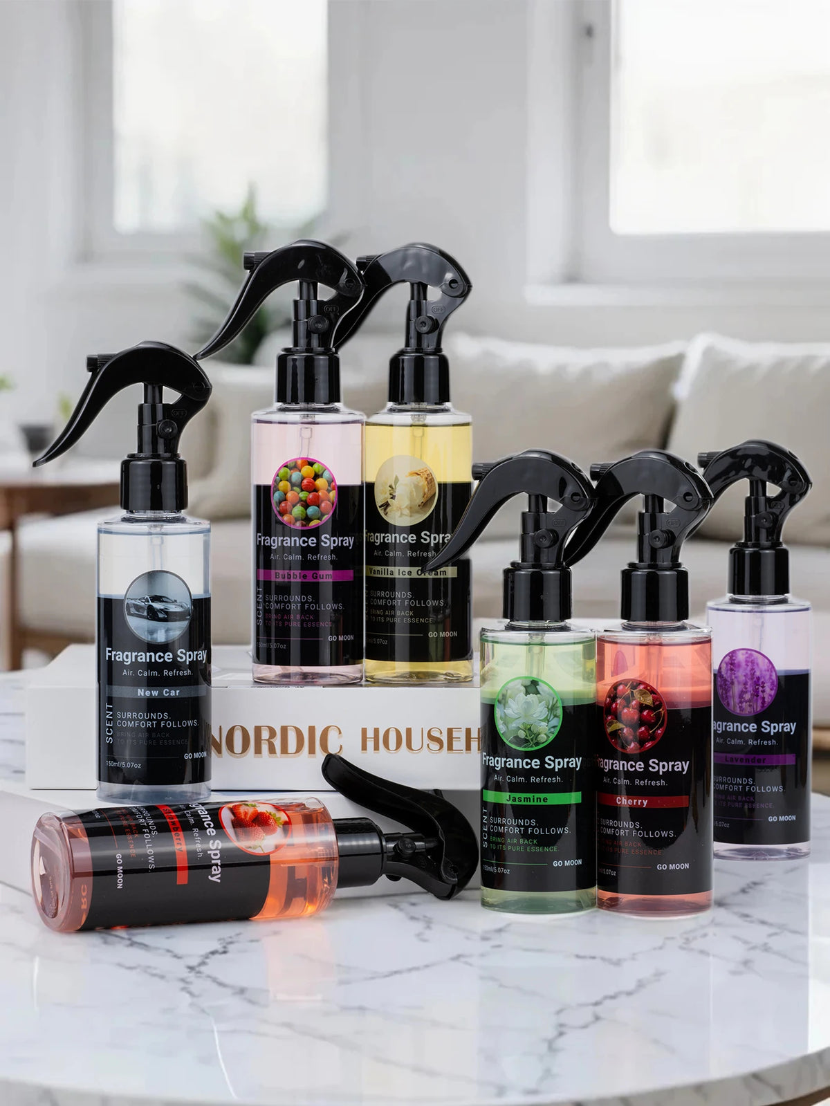 150ml Large-Capacity Fragrance Spray, Home/Car/Clothing Air Freshening Spray, 12 Scents to Choose From