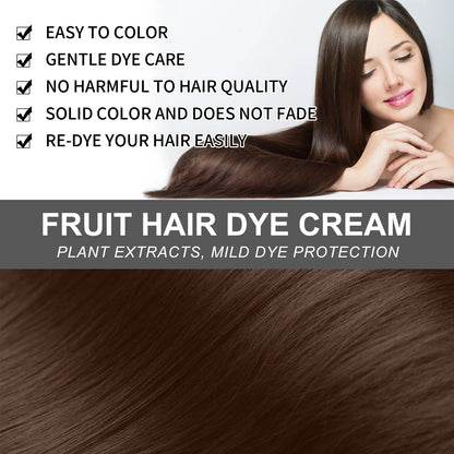 Fruit and Vegetable Hair Cream, Naturally Gentle, Long-Lasting, Does Not Damage Scalp or Hair, Easy to Color, Black Hair Cr