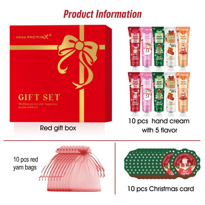 30PCS/Box Christmas Gift Box, Hand Cream in Bulk, Smooth Hand Skin, Christmas Cards and Gift Gauze Bags, Gifts for Women
