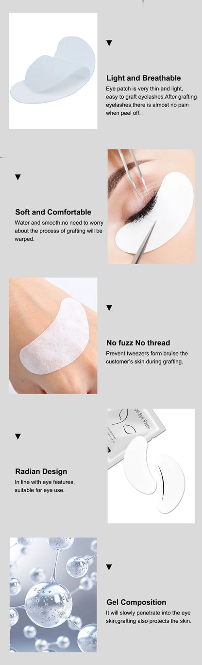 50 Pairs Eyelash Extension Patch Hydrogel Patches Gel Pad Makeup Lash Lift Tools Under Eye Patch Pads for Eyelash Extension