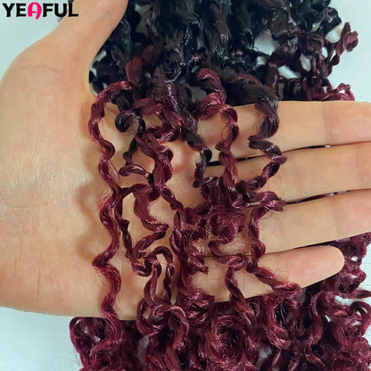 1-6 Packs Yanky Twist Crochet Hair 12"Pre-twisted Natural Black Kinky Mini Spring Twist Small Curly Senegalese Twist Hair Braids
