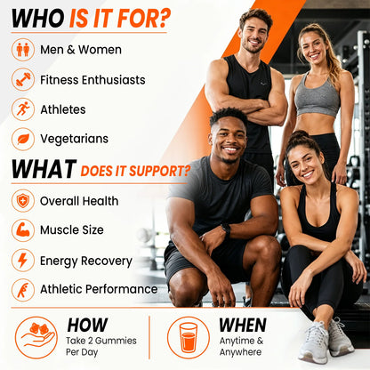 Creatine Monohydrate Gummies 4500mg - Boost Energy, Build Muscle Mass, and Improve Athletic Performance