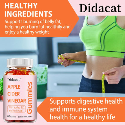 Apple Cider Vinegar Gummies - Detox Cleanse, Fat Burner, Weight Management, Digestion & Metabolism Support, Relieves Bloating