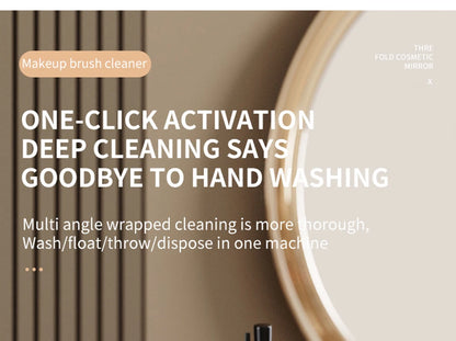 USB Electric Makeup Brush Cleaner 3-in-1 with Automatic Quick-Drying Support Device - Makeup Brush Cleaning And Drying Book Tool