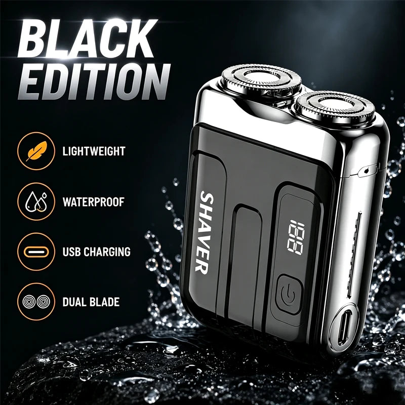 Portable Electric Shaver,Beard,For Men Pocket Razor Usb-C Rechargeable Waterproof Dual Blade Mini Beard Shaver